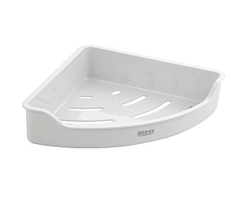 Полка угловая закруг. одинарная пластик 22см самокл. BRIMIX